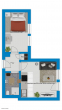 Grundriss - Ruhige 2-Zimmer-Wohnung mit Einbauküche – attraktive Kapitalanlage in Halle-Ammendorf!