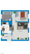 Grundriss - Helle 2-Zimmer-Wohnung mit Einbauküche