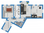 Grundriss - 3-Raumwohnung ideal für Pärchen in der südlichen Innenstadt!