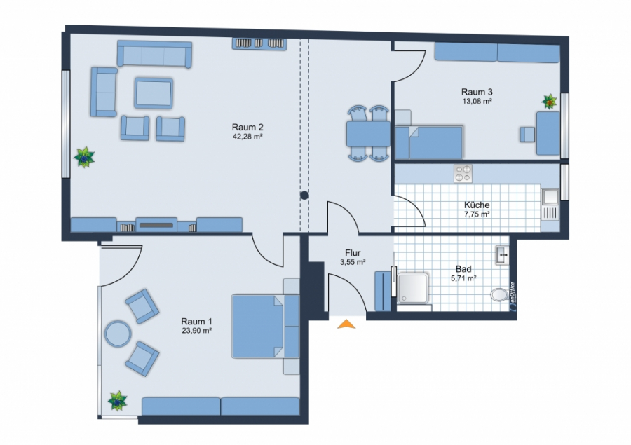 Gestalten Sie Ihr neues Zuhause selbst! 3-Raumwohnung mit mietfreier Zeit am Hallmarkt - Photo 5