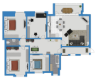 Grundriss - Großzügige 5-Raumwohnung im Dachgeschoss mit Loggia und Aufzug!
