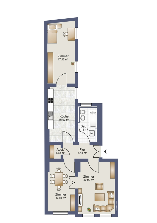 Helle 3-Raumwohnung in Top-Lage!!! - Foto 4